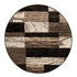 12' Black Brown And Beige Patchwork Runner Rug